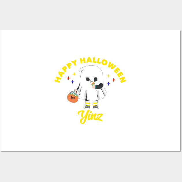 Happy Halloween Yinz Fun Pittsburgh Trick or Treating Wall Art by markz66